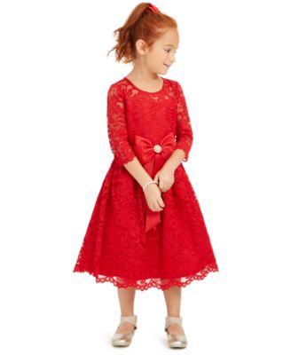 macys girls red dress