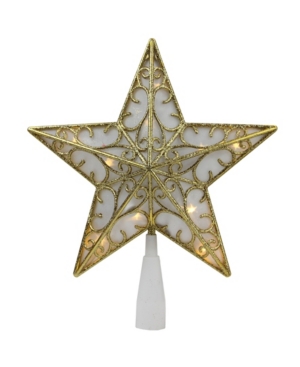Northlight 9" Gold Glitter Star Led Christmas Tree Topper