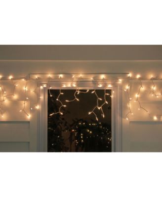 Set of 150 Clear Mini Icicle Christmas Lights 3" Spacing - White Wire