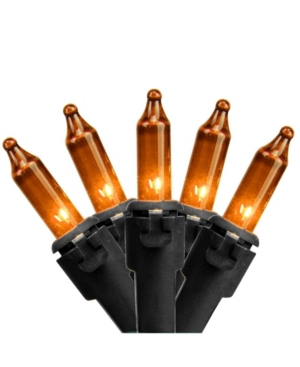 Northlight Set Of 100 Orange Mini Christmas Lights 2.5" Spacing In Orange
