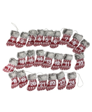 Northlight 94" Red White And Brown Countdown Christmas Stocking Garland