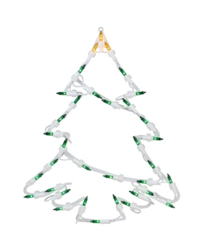 Northlight 15" Lighted Tree Christmas Double Sided Window Silhouette Decoration In Green