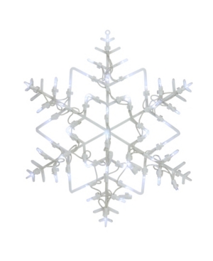 Northlight 16" White Lighted Snowflake Christmas Window Silhouette Decoration In White