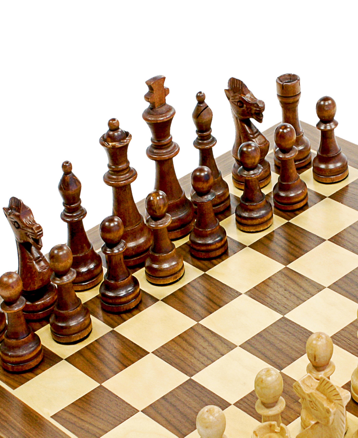 We Games Classic Staunton Wood Chess Set, Wood Board 15 In., 3.75 In. King In Brown