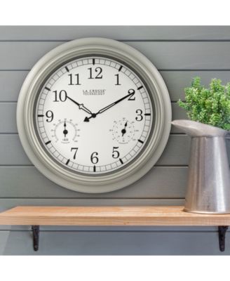 WT-3181PL-Q 18" Indoor or Outdoor Classic Quartz Plastic Analog Wall Clock