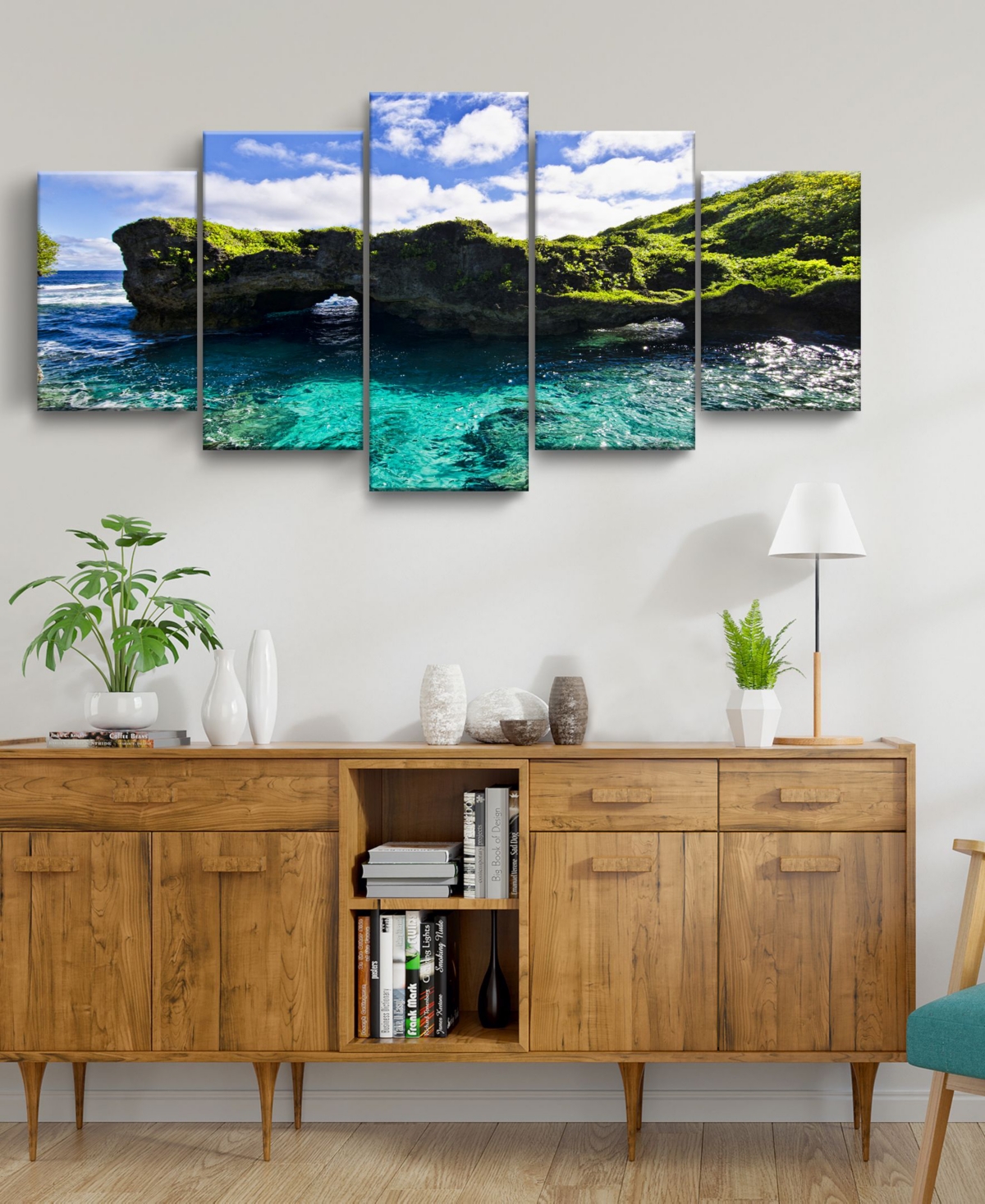 Ready2HangArt Seaglass Ii 5 Piece Wrapped Canvas Coastal Wall Art Set, 30