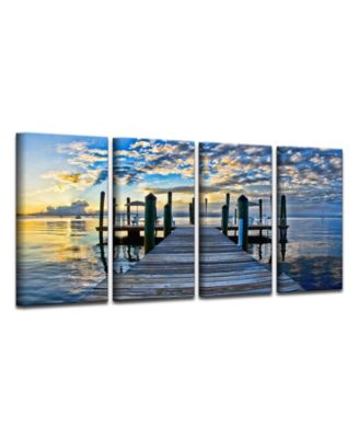 Key Largo 4 Piece Wrapped Canvas Coastal Wall Art Set, 24" x 48"