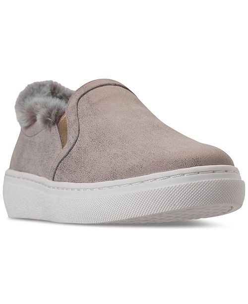 Skechers Women S Goldie Faux Fur Slip On Casual Sneakers From