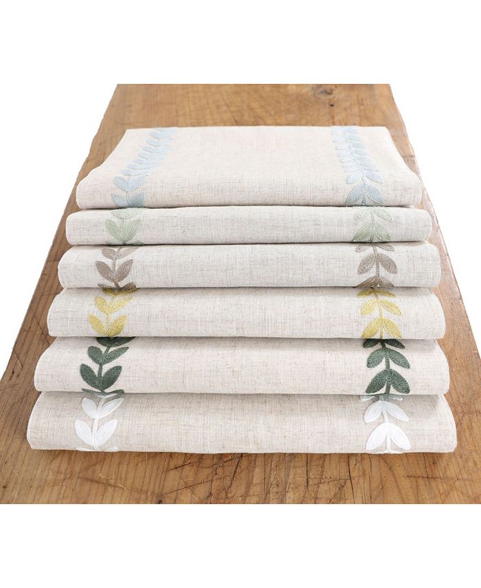 Manor Luxe Cute Leaves Crewel Embroidered Table Runner Macy's