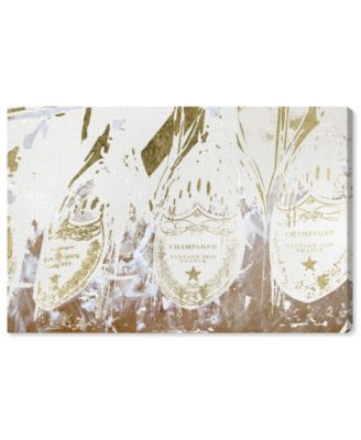 Vintage Champagne Gold Canvas Art - 10" x 15" x 1.5"