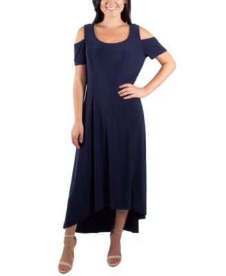 NY Collection - Cold Shoulder High-Low Maxi Dress