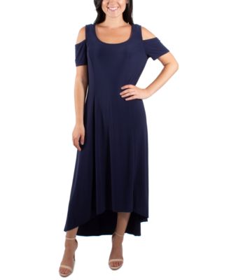 NY Collection Cold Shoulder High-Low Maxi Dress - Macy's