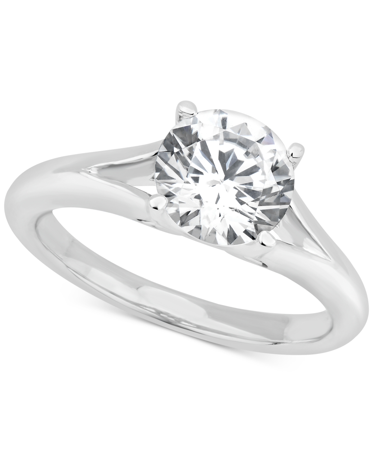 Gia Certified Diamond Solitaire Engagement Ring (1-1/2 ct. t.w.) in 14k White Gold - White Gold