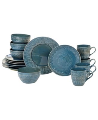 Certified International Aztec Teal 16-Pc. Dinnerware Set - Macy's