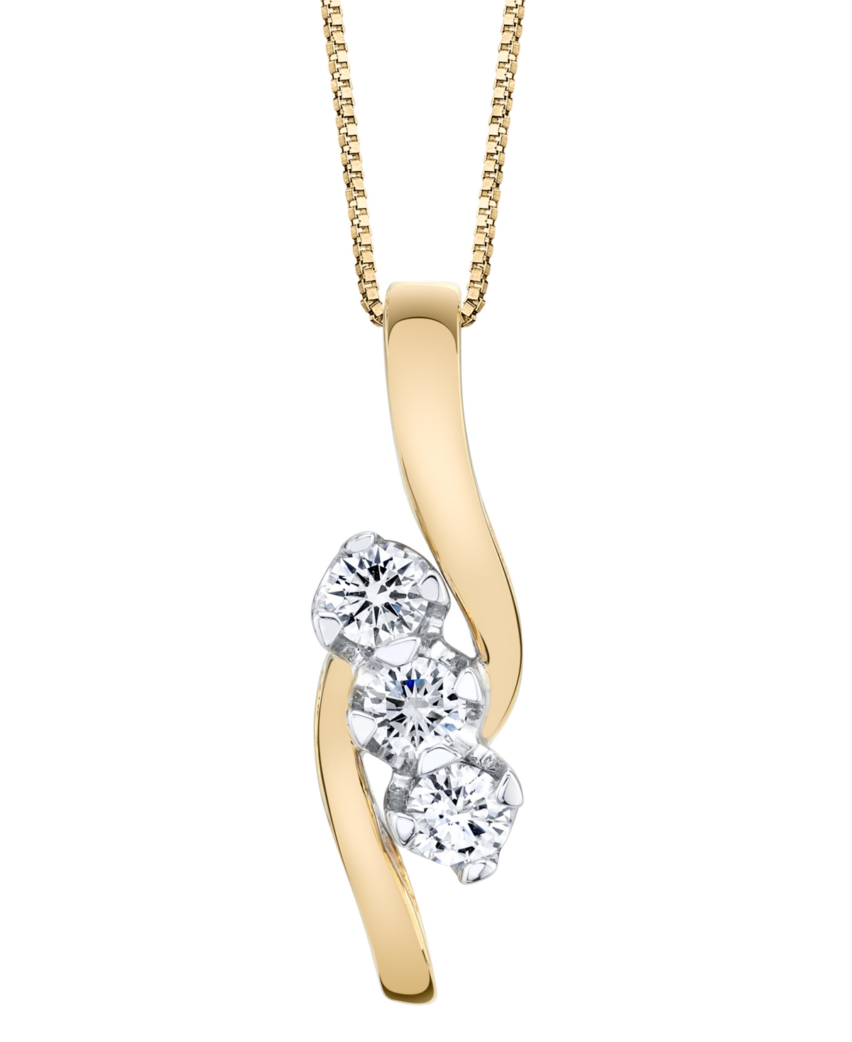 Diamond (3/8 ct. t.w.) Pendant in 14k Yellow and White Gold