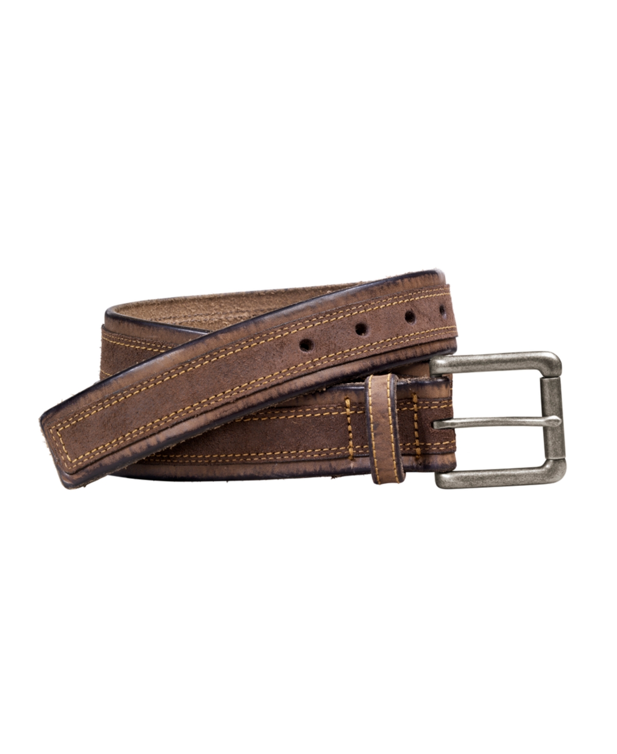 Distressed Overlay Belt - Brown