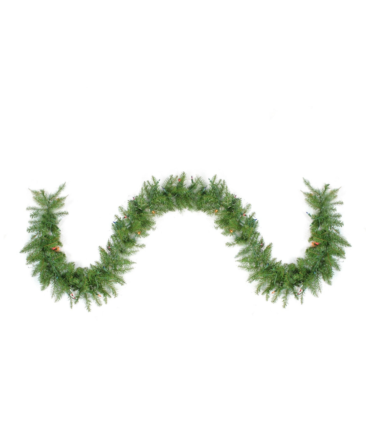 9' Pre-Lit Northern Pine Artificial Christmas Garland - Multi-Color Lights - Green