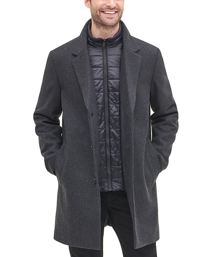 DKNY Men's Top Coat with Removable Quilted Bib, Created for Macy's