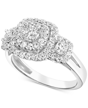 image of Diamond Multi-Halo Engagement Ring (1 ct. t.w.) in 14k White Gold