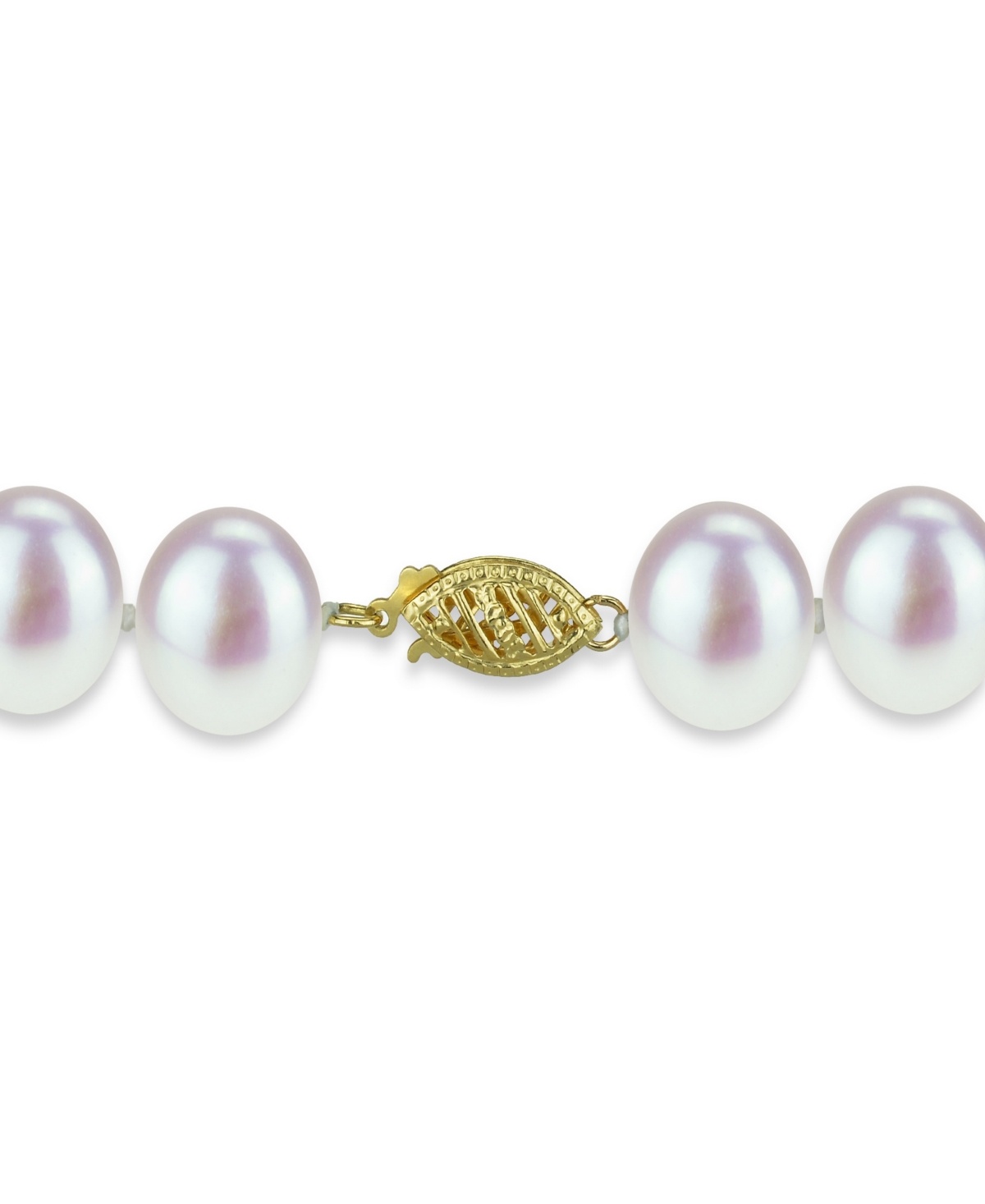White Freshwater Cultured Pearl (11-11.5 mm) Strand Necklace and Stud Earrings Set in 14k Yellow Gold - 14K Yg