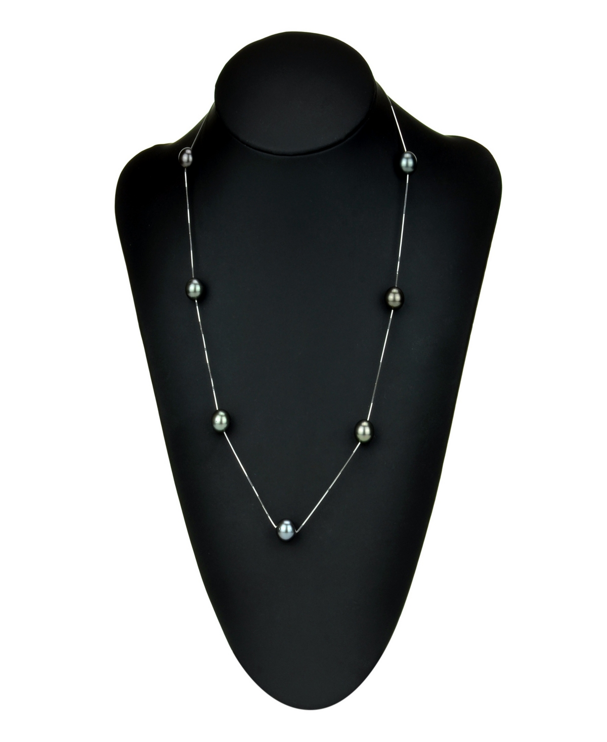 Black Tahitian Pearl (8-9mm) Necklace in 14k White or Yellow Gold