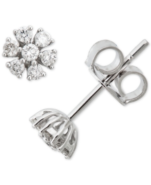 image of Diamond Floral Starburst Stud Earrings (1/2 ct. t.w.) in 14k White Gold