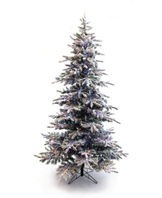 slim flocked christmas tree with lights