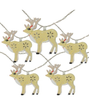Northlight 10 Battery Operated Reindeer Led Christmas Lights - 4.5 Ft Clear Wire In Brown