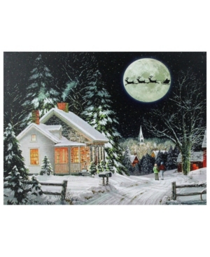 Northlight Led Fibre Optic Lighted Santa Claus Coming To Town Christmas Wall Art In White