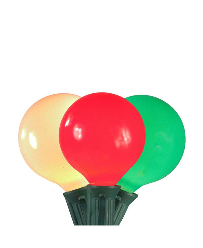 Northlight Set of 15 Red White and Green Satin G50 Globe Christmas