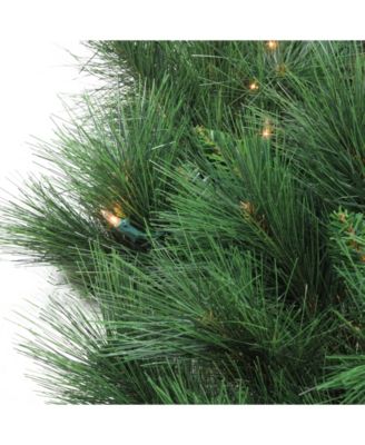 Pre-lit White Valley Pine Artificial Christmas Wreath - 48-Inch Clear Lights