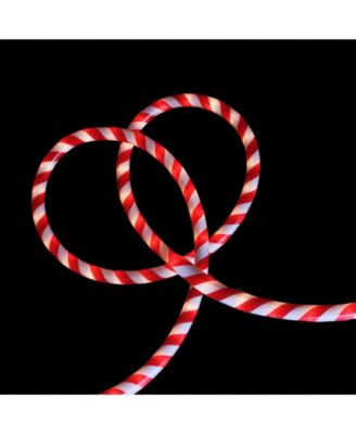 18' Red and White Candy Cane Striped Christmas Rope Light