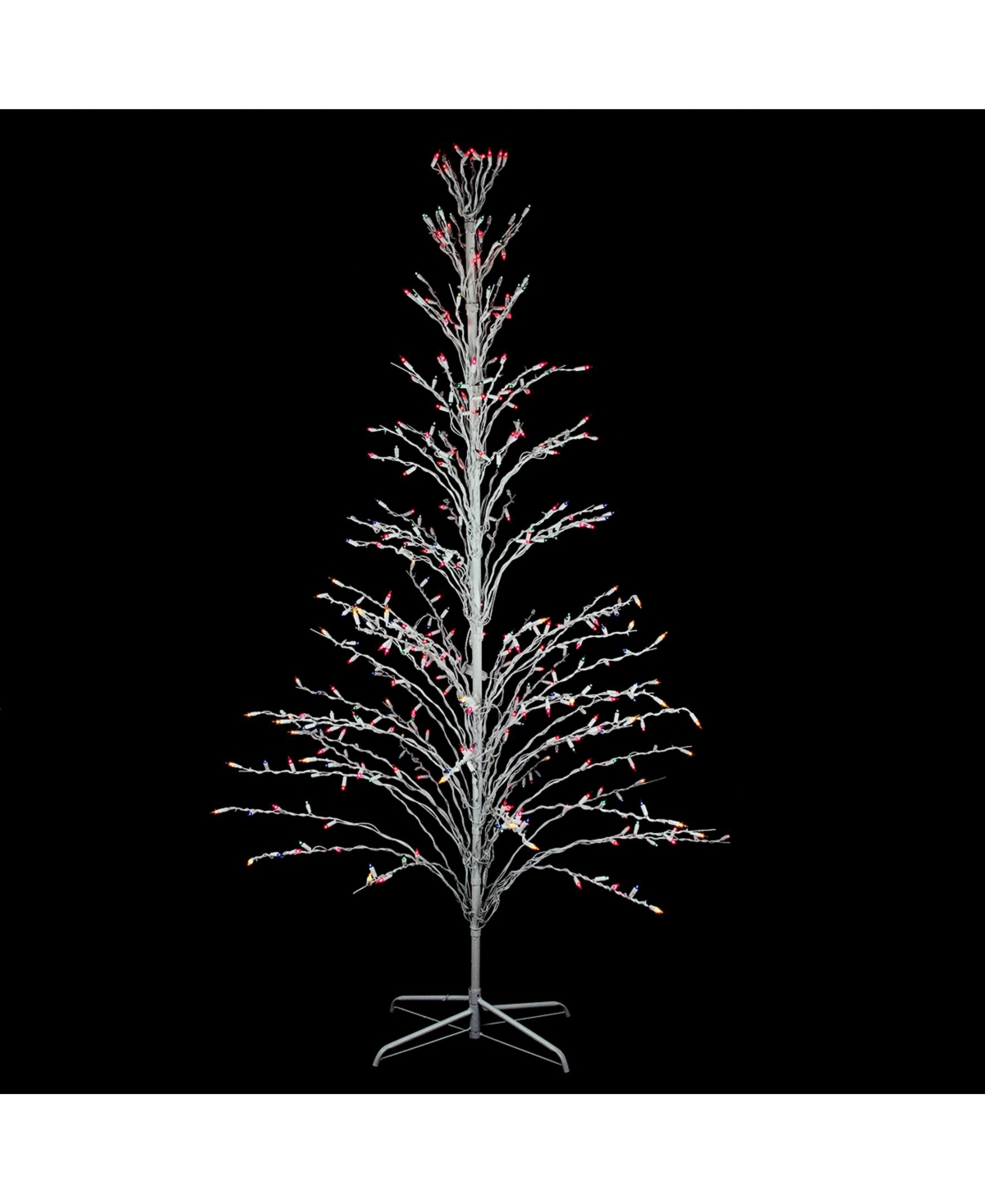 9' Prelit Multi-Color Christmas Cascade Twig Tree Outdoor Yard Art Decoration - Multi