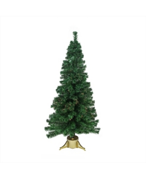 Northlight 7' Pre-lit Color Changing Fiber Optic Artificial Christmas Tree In Green