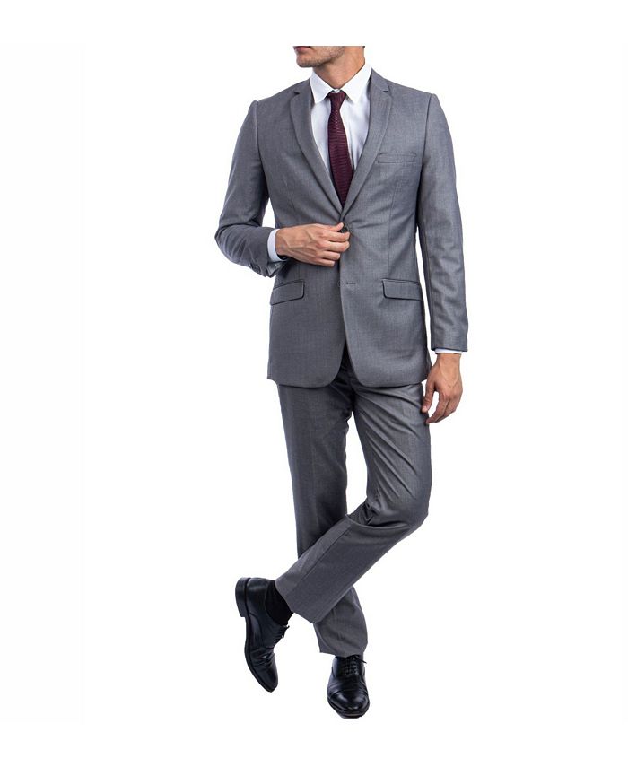 Azzuro Men's Slim Fit Notch Lapel Suit & Reviews - Suits & Tuxedos ...