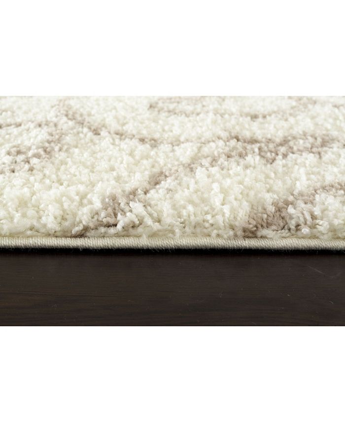 Main Street Rugs Bahia Shag Bas2323 Cream 3'3" x 5' Area Rug Macy's