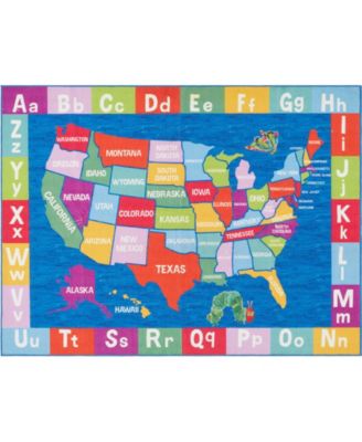 Elementary USA Map Blue 6'6