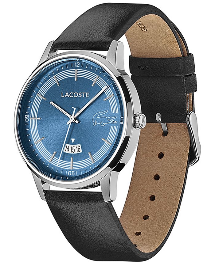Lacoste Men's Madrid Black Leather Strap Watch 41mm Macy's