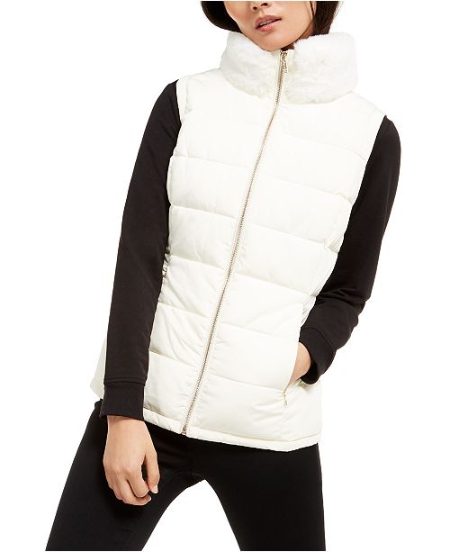 Calvin Klein Faux Fur Collar Vest Reviews Jackets Blazers Women Macy S