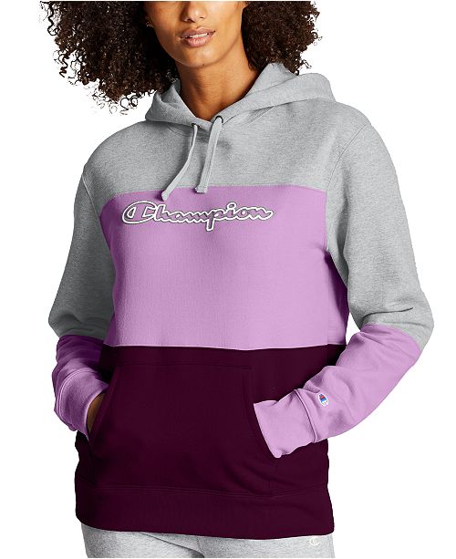 Champion Women S Powerblend Colorblocked Hoodie Reviews Women Macy S
