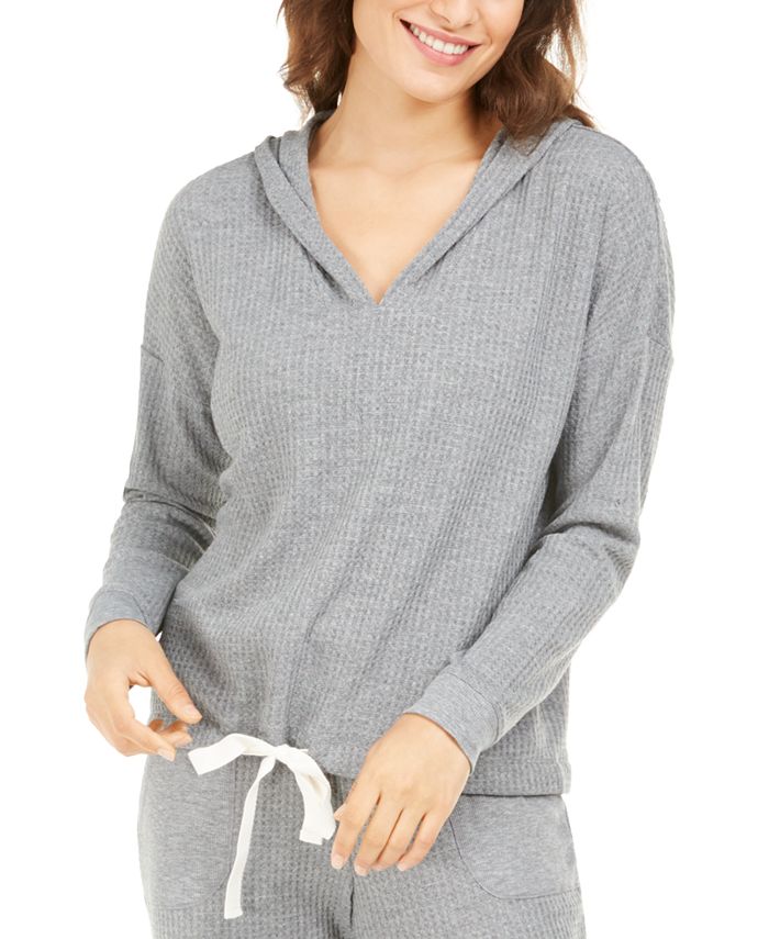 Alfani Women's Thermal Vneck Pajama Hoodie, Created for Macy's Macy's