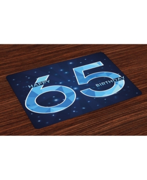 Ambesonne 65th Birthday Place Mats Set of 4