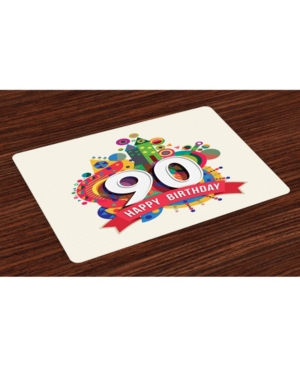 Ambesonne 90th Birthday Place Mats Set of 4