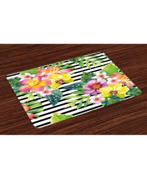 Ambesonne Floral Place Mats Set of 4