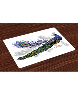 Ambesonne Peacock Place Mats Set of 4