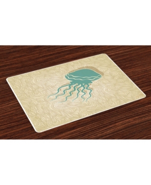 Ambesonne Jellyfish Place Mats Set of 4