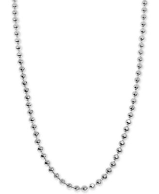 Beaded Ball Mini Chain Necklaces In Sterling Silver