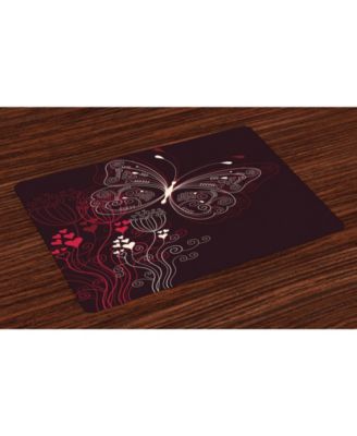 Ambesonne Romantic Place Mats, Set of 4