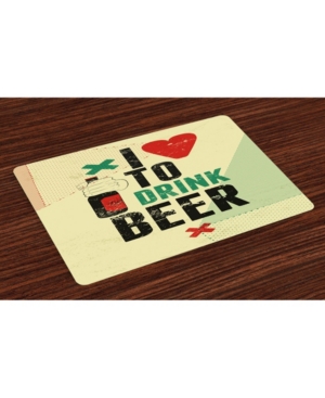 Ambesonne Retro Place Mats Set of 4