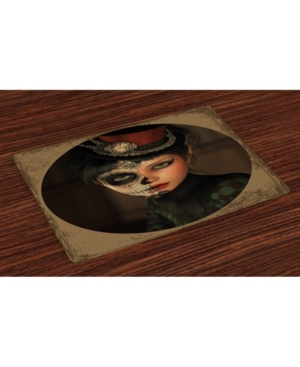 Ambesonne Sugar Skull Place Mats Set of 4
